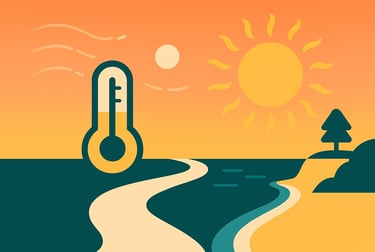 Mallorca Unlocked – illustrazione minimalista che evoca una strategia contro il caldo.
