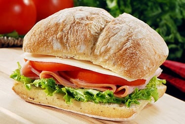 Ciabatta recheado com peito de peru