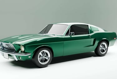 Front quarter view of a Ford Billit Mustang 3D model
