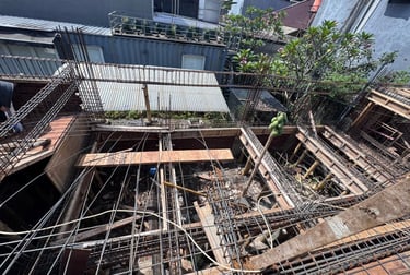 Pembuatan Kolam renang tahap Tulangan kolam renang