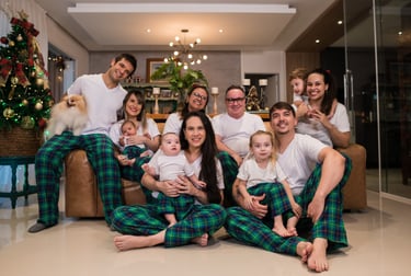 a family posing for a family photo
