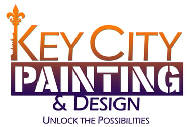 alt="Key city painting and design log with 'unlock the possibilities' shown below it"