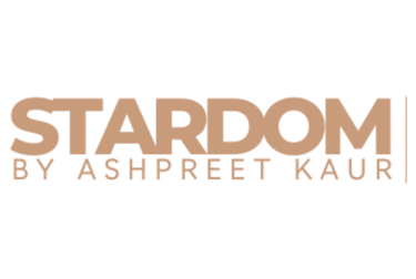 Stardom by Ashpreet Kaur official salon and makeup academy logo in beige color.