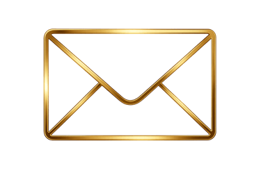 Złota ikona koperty symbolizująca kontakt e-mail z Tadeuszem Wroną.