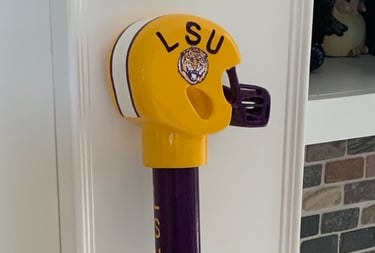 Carved LSU Football Cane
