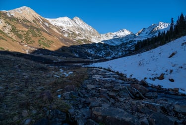 Brilliant beauty at sunset high in the Rustlers Gulch basin on an October evening