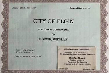  Licensed residential electrical contractor