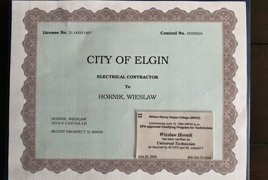 Licensed residential electrical contractor