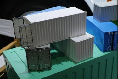 a container container with containers on top of it