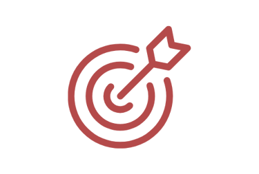 a red target with an arrow in the middle