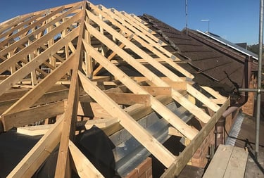 Roof repair in progress