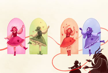 picture book spread of girl dancing