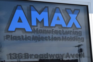 Amax front door. Amax Manufacturing Plastic Injection Molding 136 Broadway Ave N