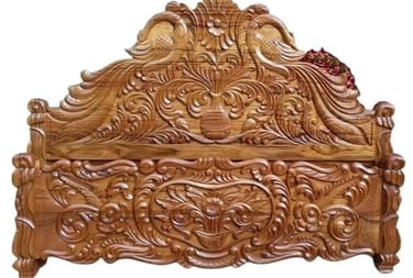 Handcrafted Teak Wood Bed – Artisan Made in India