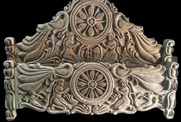Classic Teak Wood Bed with Traditional Handcrafted Design