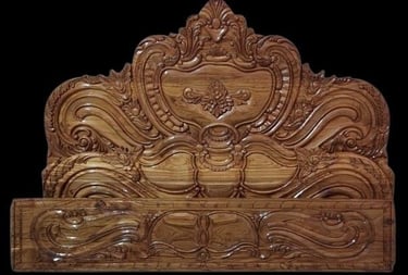 Indoor Teak Wood Bed for Living or Guest Room