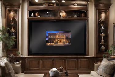 a living room with a couch and a television