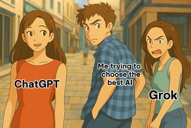 Meme: ChatGPT, Grok, and confused guy