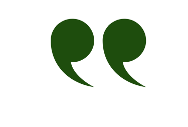 Simbolo de comillas de diseño en color verde