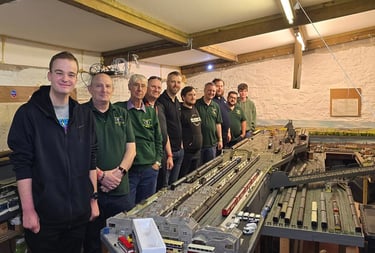 Photo of club members by the main layout