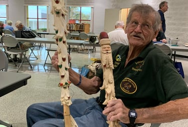 Hand carved Santa canes