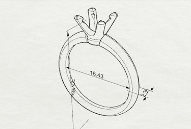 Sketch Acotado Anillo de Compromiso Solitario
