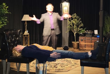 Wi Comedy Hypnotist Nino woman chairs