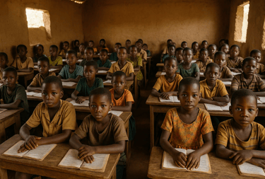 Des enfants apprennent le kiswahili pour la journée mondiale du kiswahili.