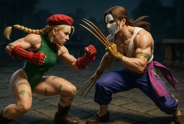 Combat de Street Fighter 3D Cammy Vs Vega pour le National Vidéo game day.