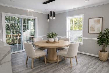 Complete home renovation in Burke, VA including a modern kitchen upgrade, luxury bathroom remodels, 