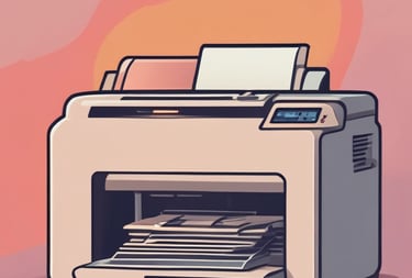 a printer machine with a printer on it