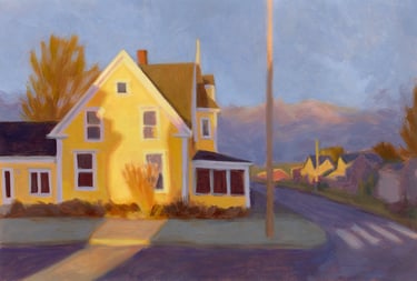 Sunbeam on Yellow - Painting by Michelle Darwin