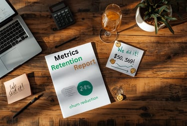 Retention success celebration metrics