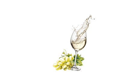 Weinglas mit Weintrauben