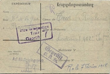 Kriegsgefangenensendung Geprüft P.Ü. St.