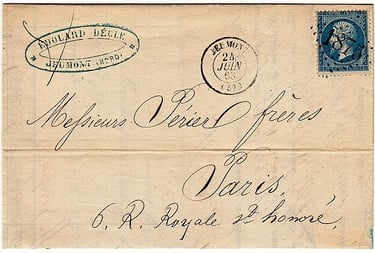 Losange Gros Chiffres 1875 et type 15.