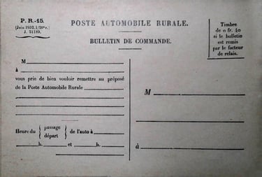 Poste automobile rurale bon de commande commission