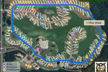 One-Mile Fitness Loop: Jog or stroll through scenic surroundings.. Bring your dogs, too