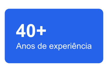 a blue sign with the words 40 + years of experience