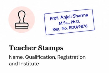 Custom teacher stamp for grading, feedback, classroom management, and student recognition.