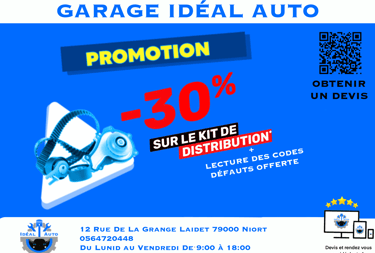 Changement de courroie distribution à Niort 