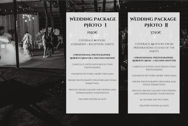 photography wedding pachages