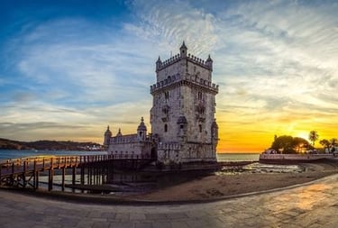 Tour de Belém à Lisbonne au coucher du soleil