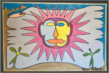 Toile tableau lampe Ligne couleurs maxime Risbourque