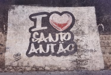 mural painting in Cape Verde, I Love Santo Antao