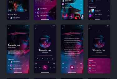 Desain antarmuka pengguna aplikasi musik untuk layanan UI/UX