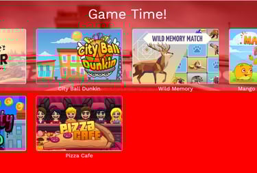 Games module on tablet for customer entertainment during table ordering