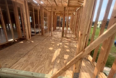 On-site construction progress and project management during a new home build
