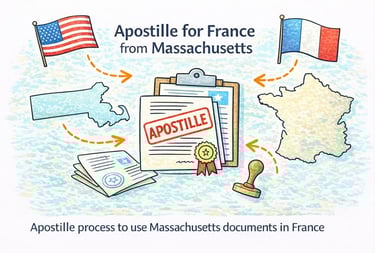 Apostille process for France from Massachusetts documents