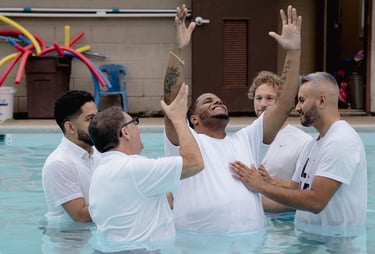 a man being baptized